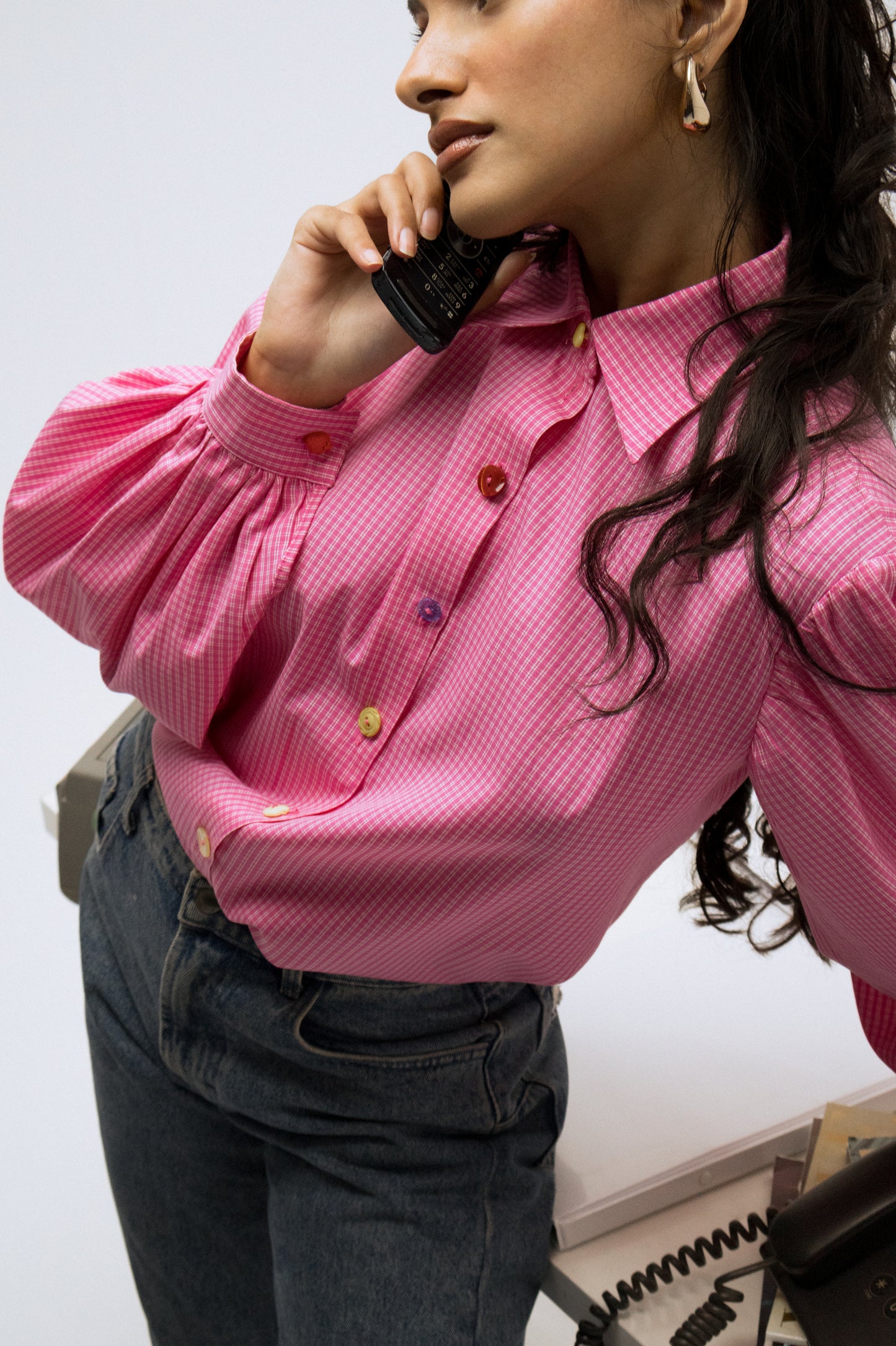 Puffy Sleeve Shirt in Fuchsia